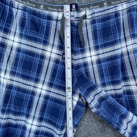 Psycho Bunny Lounge Pants Mens Small Blue Flannel Pajama Sleepwear Stretch - Picture 5 of 7